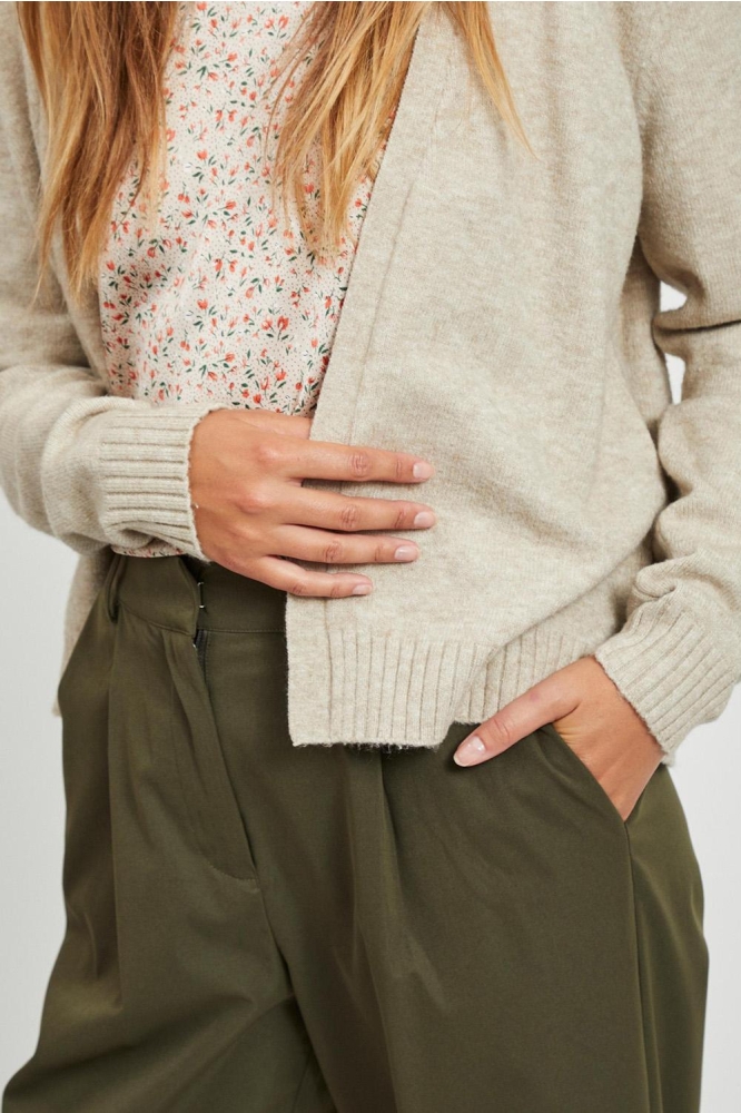 VIRIL SHORT L/S KNIT CARDIGAN-NOOS 14060800 Natural Melange